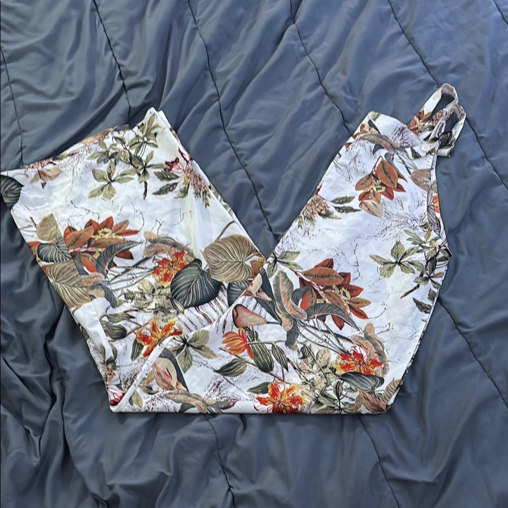 Floral Print Jumpsuit with Straps